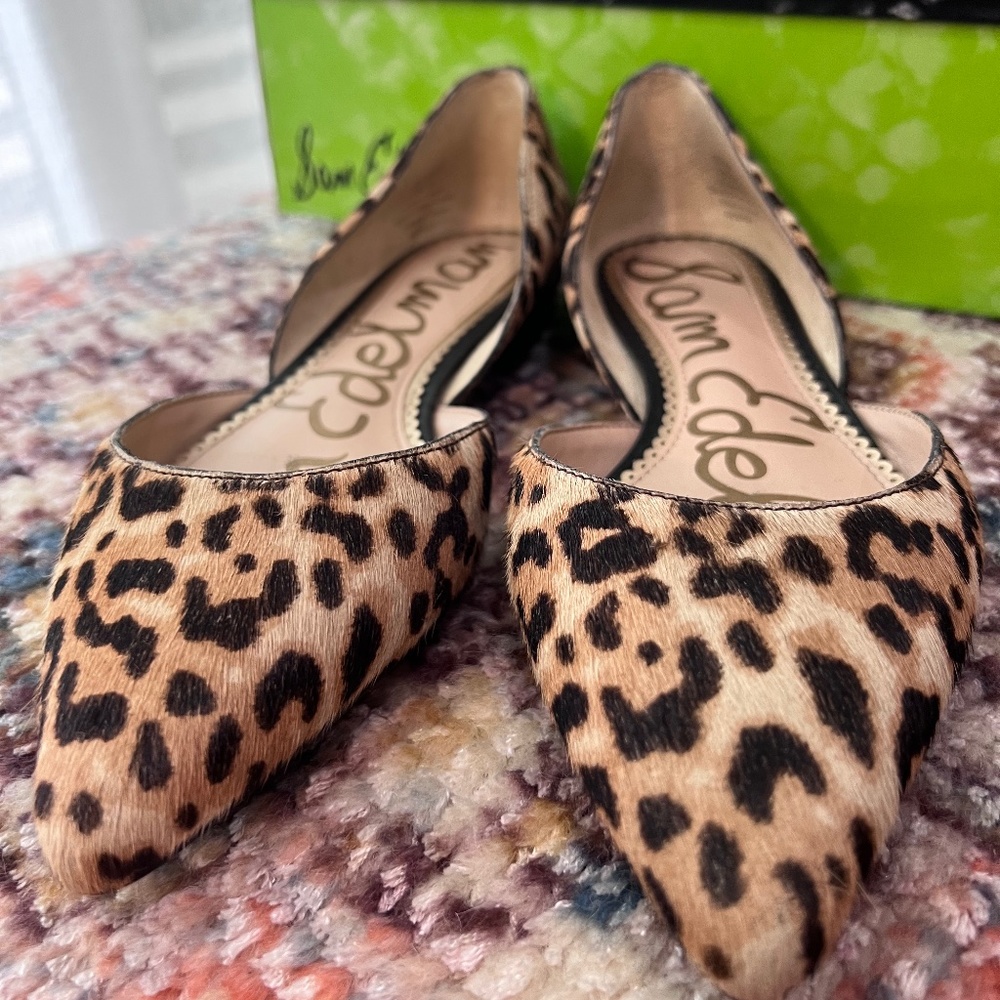 Sam Edelman Rodney Pointed-Toe Leopard Flats SZ 6